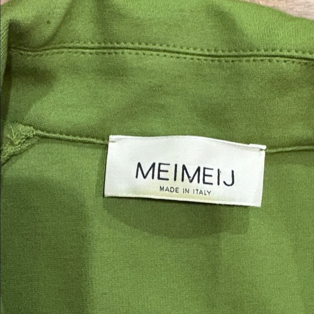 MEIMEIJ knit shift dress with half sleeve in Green. Size 44: Large - Picture 3 of 11